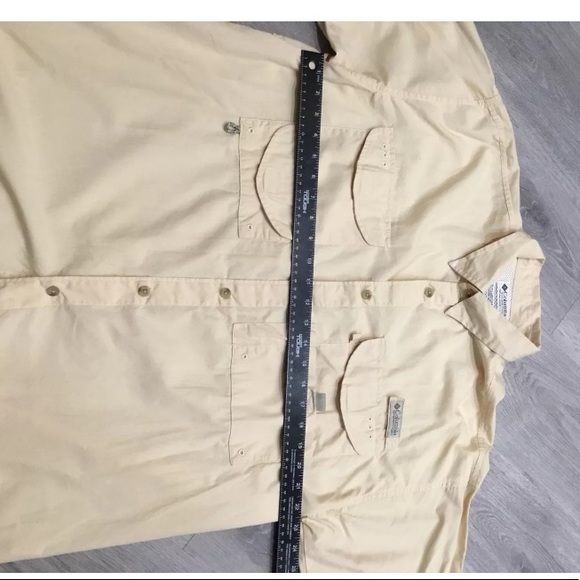 Columbia PFG Mens M Yellow Vented Long sleeve - Picture 4 of 9
